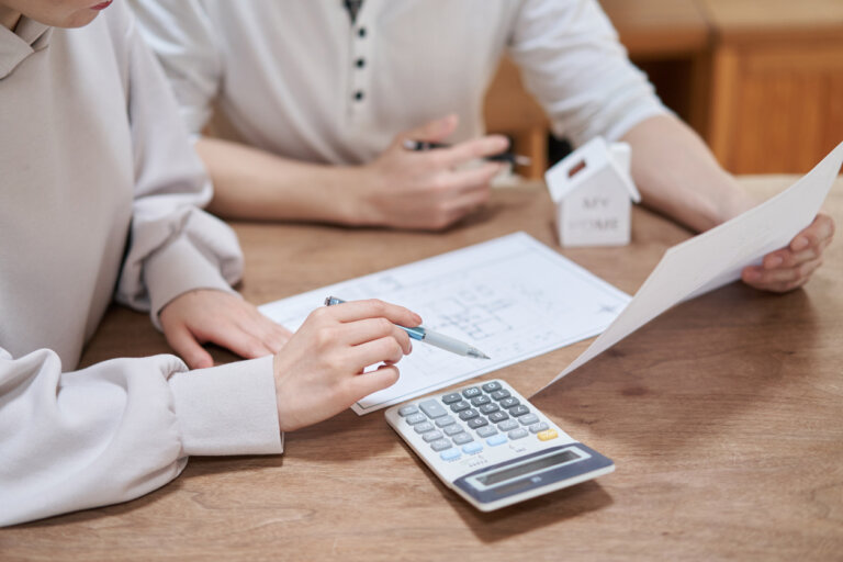 couple looking over finances